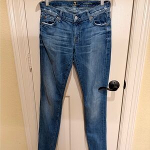 LOW RISE Vintage 7 For All Mankind Light Blue Skinny Jeans